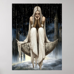 FD2 32 Enchanted Crescent Moon Goddess  Poster
