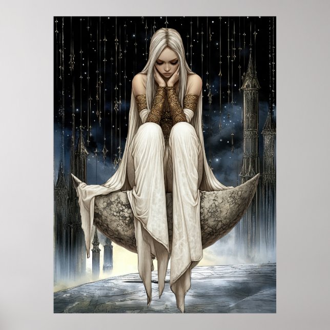 FD2 32 Enchanted Crescent Moon Goddess  Poster (Front)