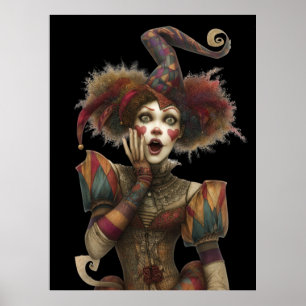 FD2 Circus Clown Art 15 Vintage Retro Carnival Poster