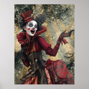 FD2 Circus Clown Art 23 Vintage Retro Carnival Poster