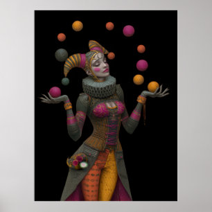 FD2 Circus Clown Art 26 Vintage Retro Carnival Poster