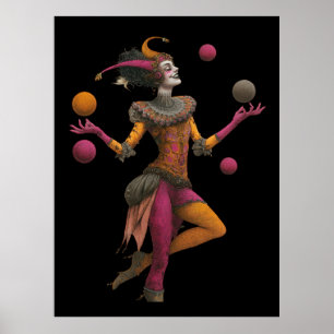 FD2 Circus Clown Art 27 Vintage Retro Carnival Poster