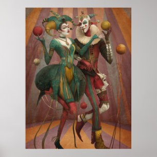 FD2 Circus Clown Art 28 Vintage Retro Carnival Poster