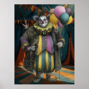 FD2 Circus Clown Art 5 Vintage Retro Carnival Poster