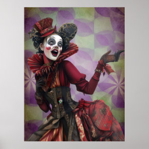 FD2 Circus Clown Art Vintage Retro Carnival 23 Poster