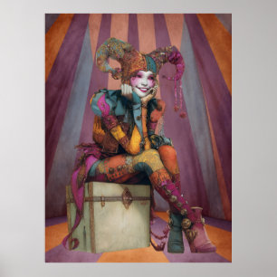 FD2 Circus Clown Art Vintage Retro Carnival art 2 Poster