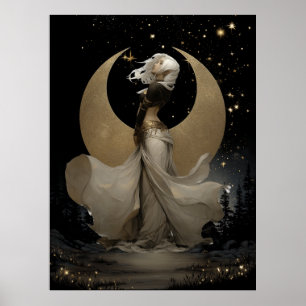 FD2 Enchanted 12 Crescent Moon Goddess Poster