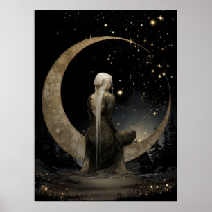 FD2 Enchanted 1 Crescent Moon Goddess Poster