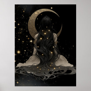 FD2 Enchanted 21  Crescent Moon Goddess Poster