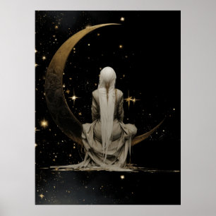 FD2 Enchanted 3 Crescent Moon Goddess Poster