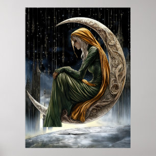 FD2 Enchanted Crescent Moon Goddess  18  Poster