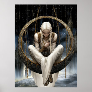 FD2 Enchanted Crescent Moon Goddess  19  Poster