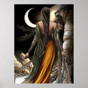 FD2 Enchanted Crescent Moon Goddess 20 Poster