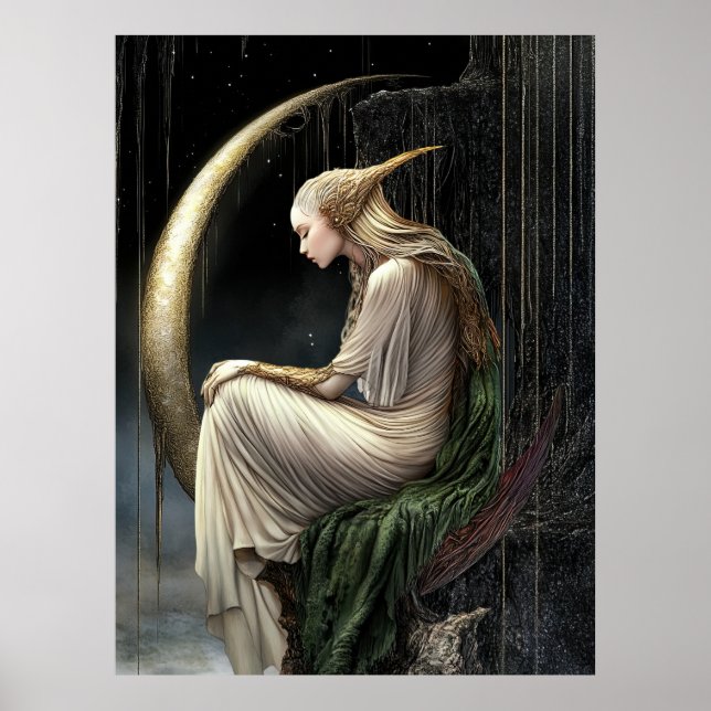 FD2 Enchanted Crescent Moon Goddess  21  Poster (Front)