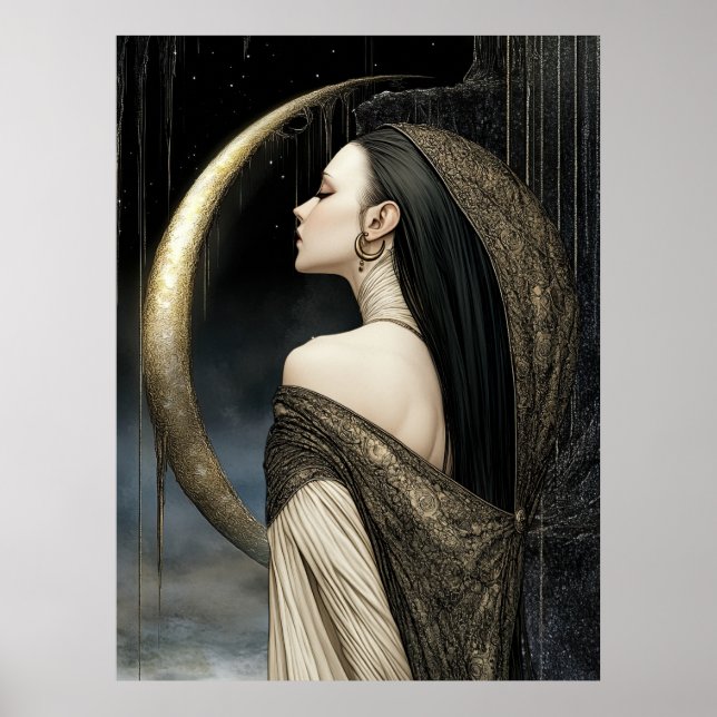 FD2 Enchanted Crescent Moon Goddess  26  Poster (Front)