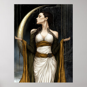 FD2 Enchanted Crescent Moon Goddess  28 Poster