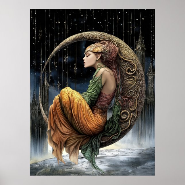 FD2 Enchanted Crescent Moon Goddess 31 Poster (Front)