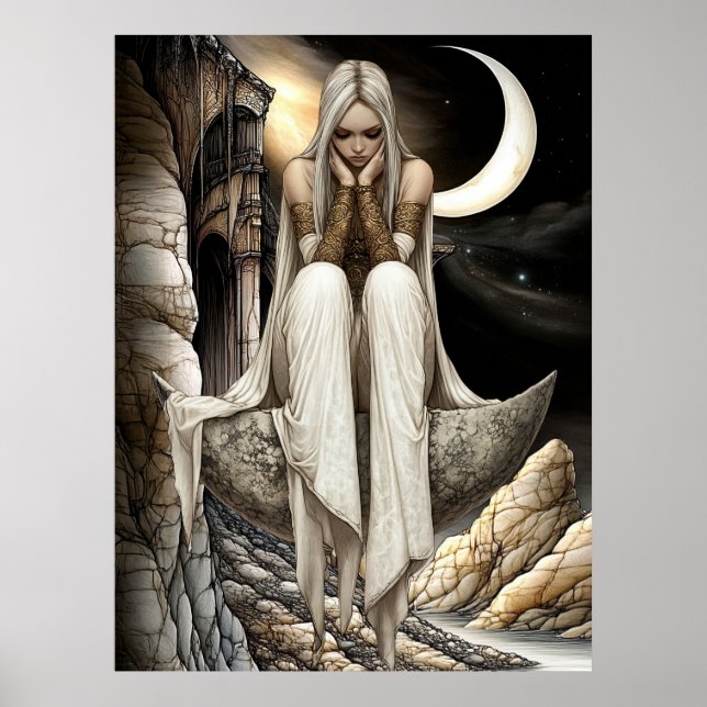 FD2 Enchanted Crescent Moon Goddess 32 Poster (Front)
