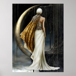 FD2 Enchanted Crescent Moon Goddess 33 Poster