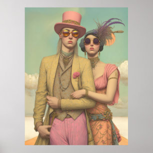 *~* FD2 Love Romantic Retro Boho Couple 18 Poster