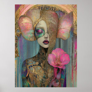 *~* FD2 Ornate Nouveau Fantasy Ethereal Woman 6-1 Poster