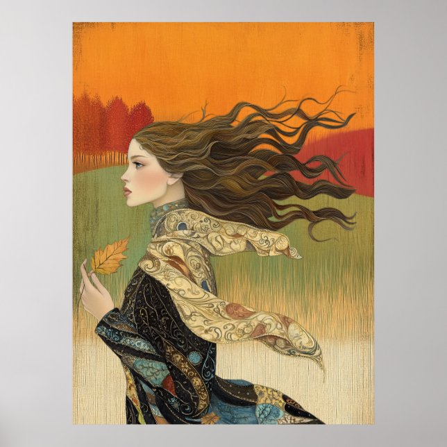 *~* FD2 Pretty Autumn Girls Fall Retro 4 Poster (Front)