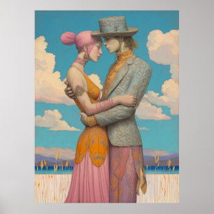*~* FD2 Retro Love Romantic Boho Couple 20 Poster