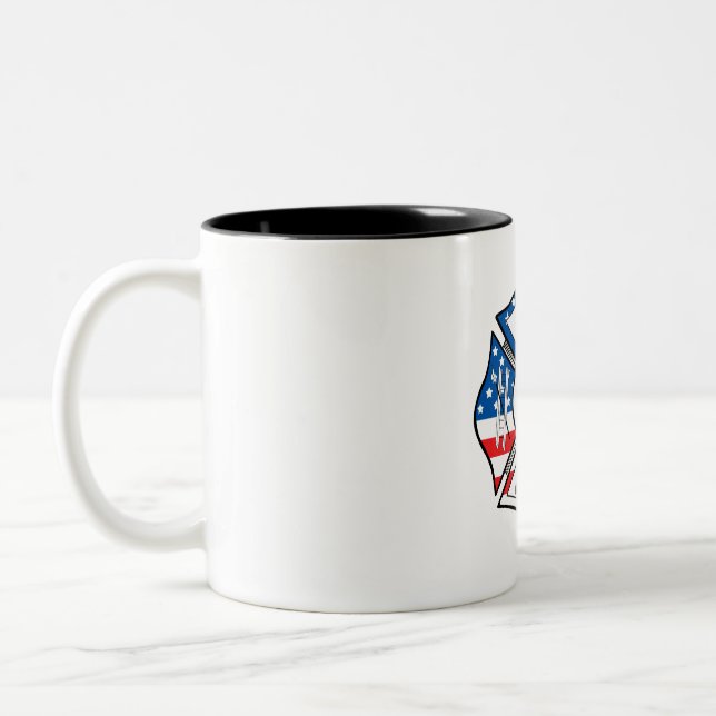 FDNY FIRE DEPT Arts Two-Tone Coffee Mug (Left)