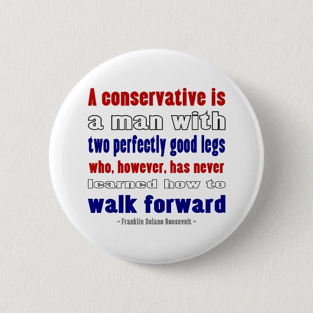 FDR Defines Conservatives Darker 6 Cm Round Badge (Front)