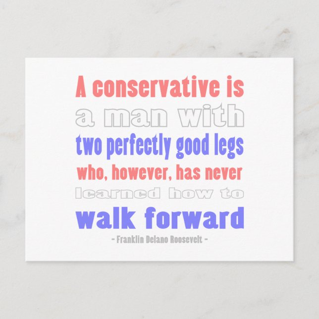 FDR Defines COnservatives Postcard (Front)