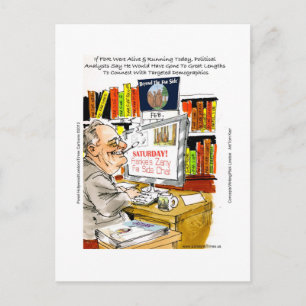FDR Fireside Speech Funny Cartoon Gifts & Tees Postcard