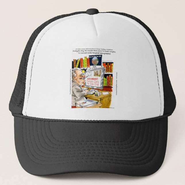 FDR Fireside Speech Funny Cartoon Gifts & Tees Trucker Hat (Front)