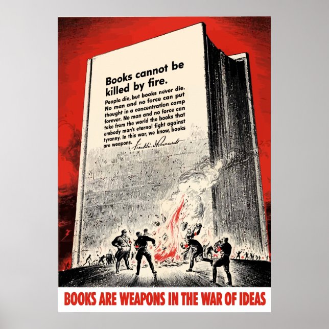 FDR Quote On Book Burning Poster (Front)