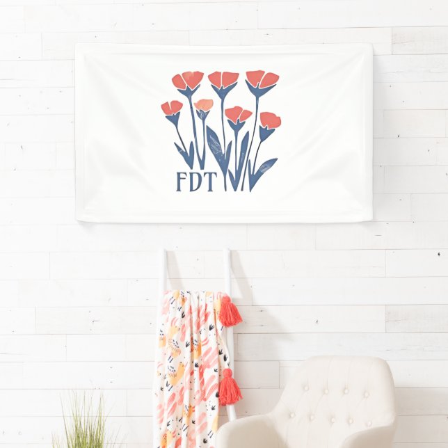 FDT Floral Wreath Subtle Feminine Boho Anti-Trump Banner (Insitu)