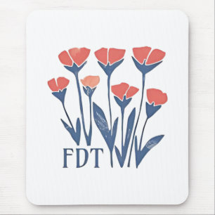 FDT Floral Wreath Subtle Feminine Boho Anti-Trump Mouse Pad