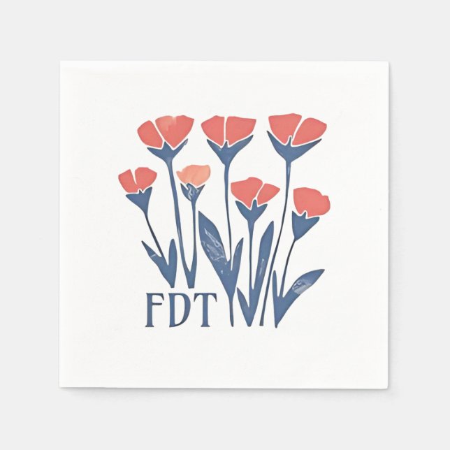 FDT Floral Wreath Subtle Feminine Boho Anti-Trump Napkin (Front)