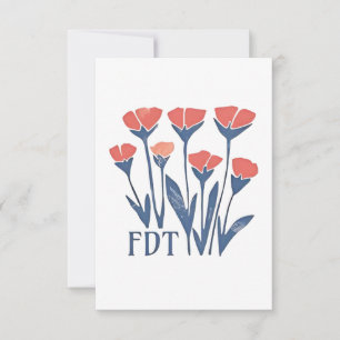 FDT Floral Wreath Subtle Feminine Boho Anti-Trump Thank You Card