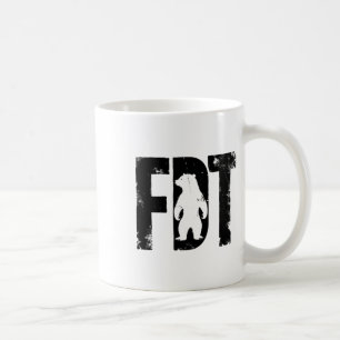 Fdt Grunge Distressed Typography Design Sticker Coffee Mug