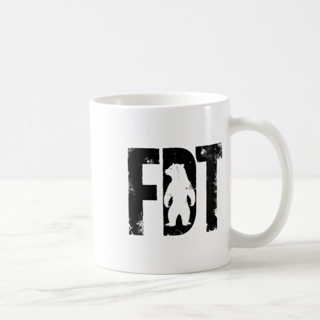 Fdt Grunge Distressed Typography Design Sticker  Coffee Mug (Right)