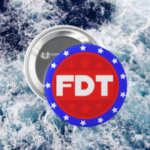 FDT   Red, White & Blue Protest Button