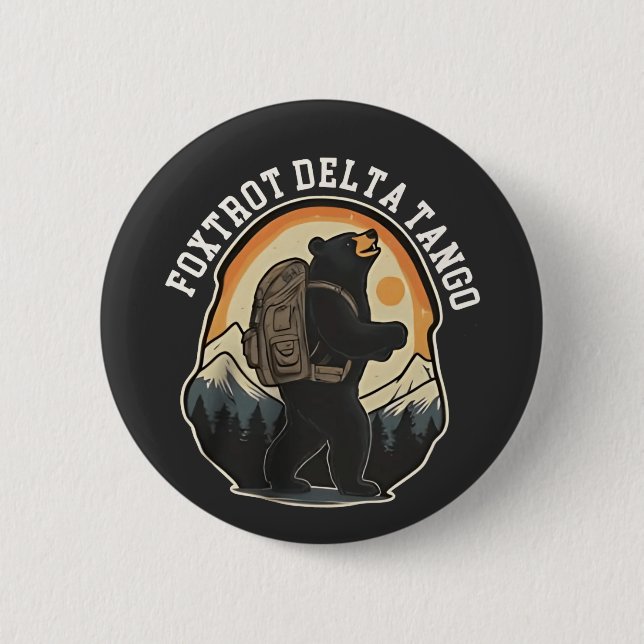 FDT Resist Bear Foxtrot Delta Tango 6 Cm Round Badge (Front)