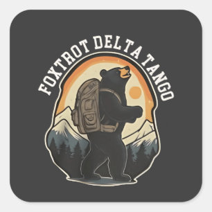 FDT Resist Bear Foxtrot Delta Tango Square Sticker