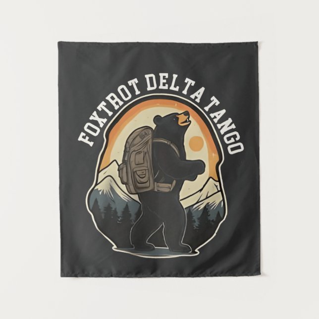 FDT Resist Bear Foxtrot Delta Tango Tapestry (Front)