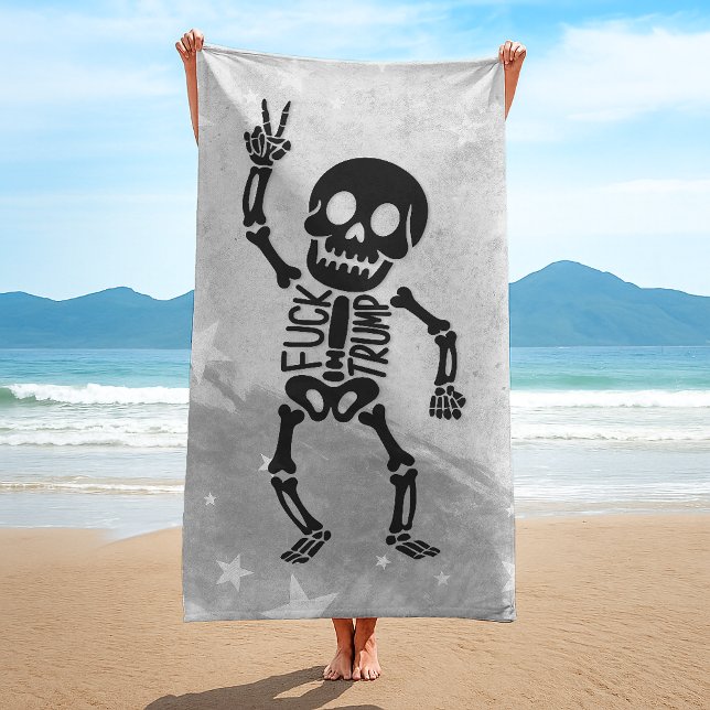 FDT Trump Funny Anti Trump Skeleton Beach Towel (Creator Uploaded)