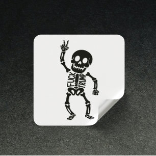 FDT Trump Funny Anti Trump Skeleton Square Sticker