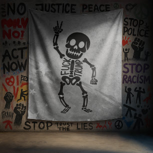 FDT Trump Funny Anti Trump Skeleton Tapestry