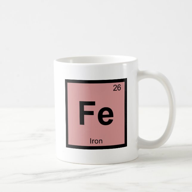 Fe - Iron Chemistry Periodic Table Symbol Element Coffee Mug (Right)