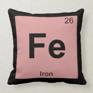 Fe - Iron Chemistry Periodic Table Symbol Element Cushion
