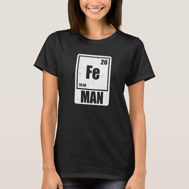 Fe Iron Science Elements Chemist Scientist Premium T-Shirt (Front)