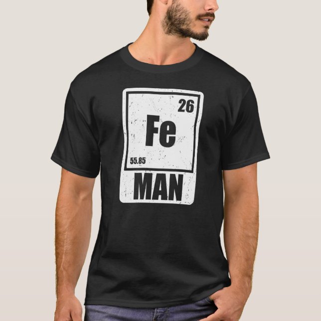 Fe Iron Science Elements Chemist Scientist Premium T-Shirt (Front)